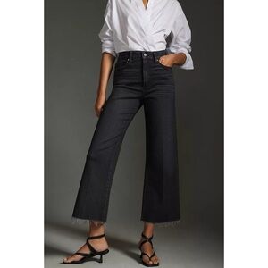 NWT Paige Anessa Wide-Leg Ankle Jeans Black Lotus 23